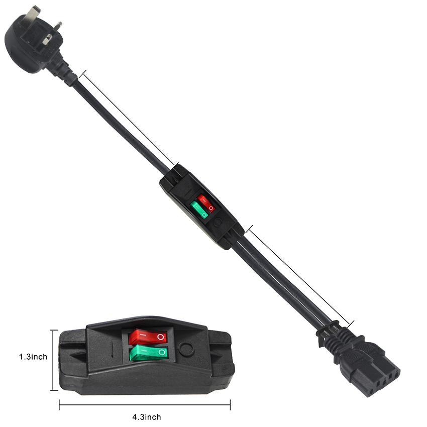 UK Plug Standard Y Shaped 2 In 1 AC Cable Splitter 7A Rating Meets Customer Requirements
