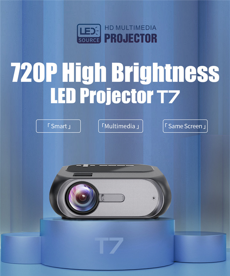 70W RGB HD Mini LED Projector 1280X720 200ANSI Portable Smart Projector