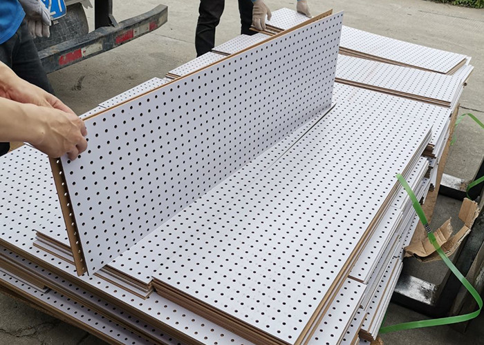 12mm Melamine Mdf Perforated Board For Gondola Shelving Furniture