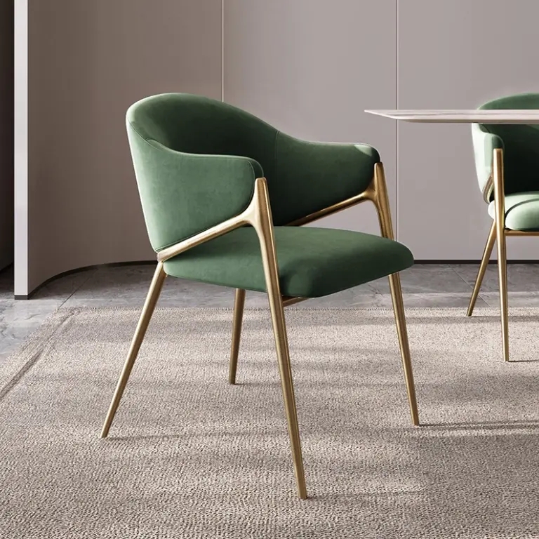 Fabric Upholstered Dining Chairs With Metal Legs Luxury Design For Home
