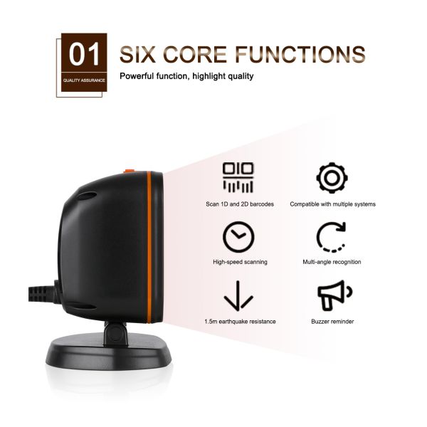 High Performance Platform 2D CMOS Omnidirectional Barcode Scanner Supermarket Desktop Barcode Reader Scanner