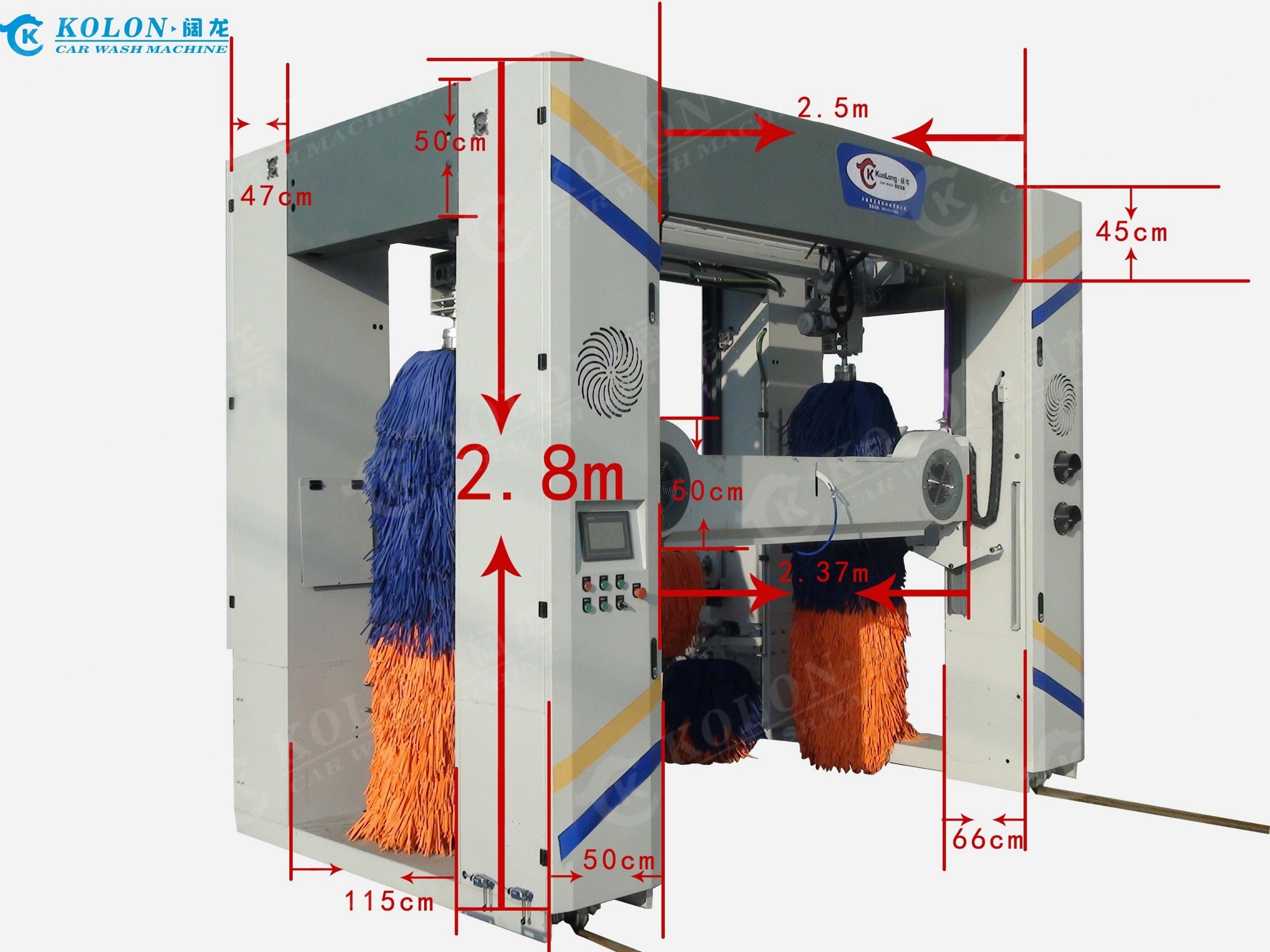 5 Brushes Automatic Rollover Car Wash Machine Blower Automatically Up Down For Car