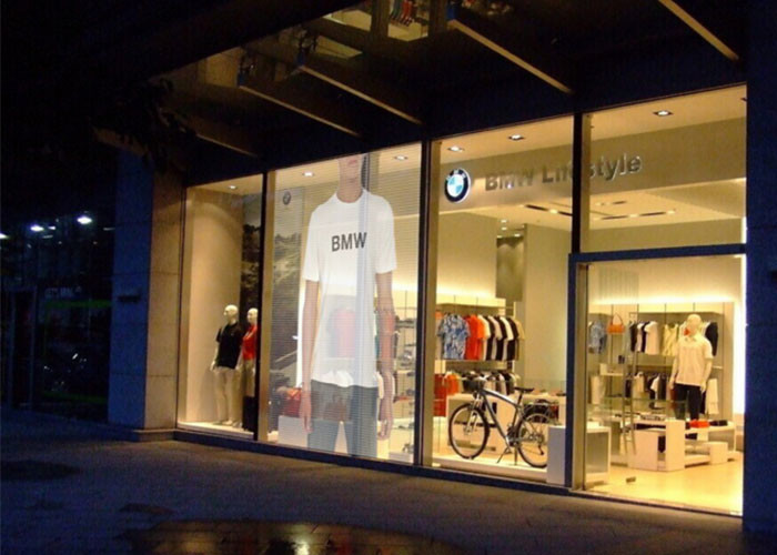 500*1000mm Aluminium Alloy Transparent Glass LED Display Full Color