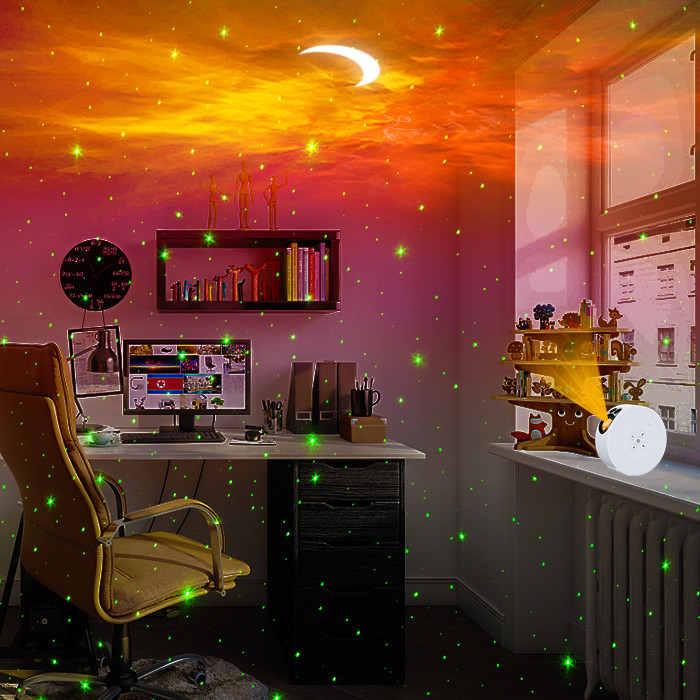 Home Theater RGB Moonlight Star Projector , Nebula Night Light Stars And Moon