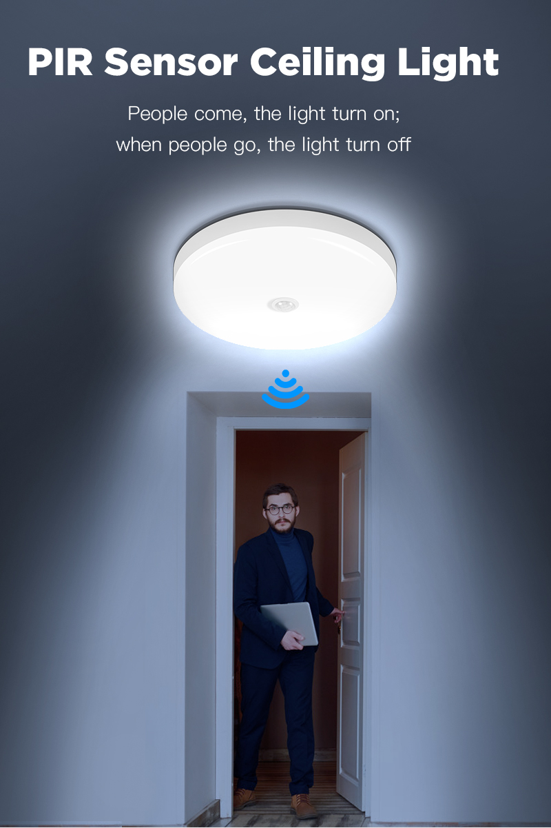 12W 18W Ceiling Motion Sensor LED Light 110V 220V Smart PIR Sensor Lighting