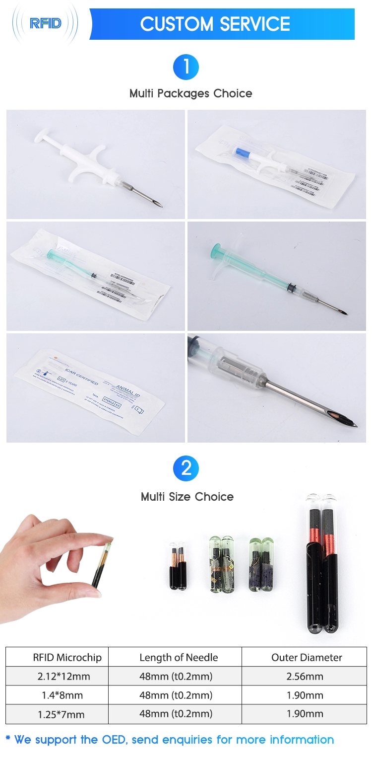 Injectable RFID Application Glass Tag For Fish Tracking Dog Animal ID Pet Microchip