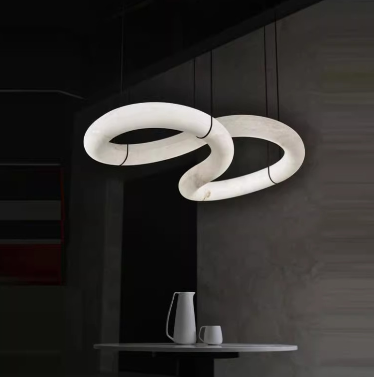 Marble Lamp For Home Decoration Lighting Leather Chandelier For Villa And Project