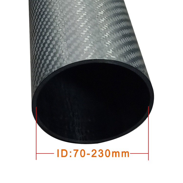 Large 3k Carbon Fiber Tube Custom for Below 120 C Degree 100mm 120mm 180mm 200mm 230mm