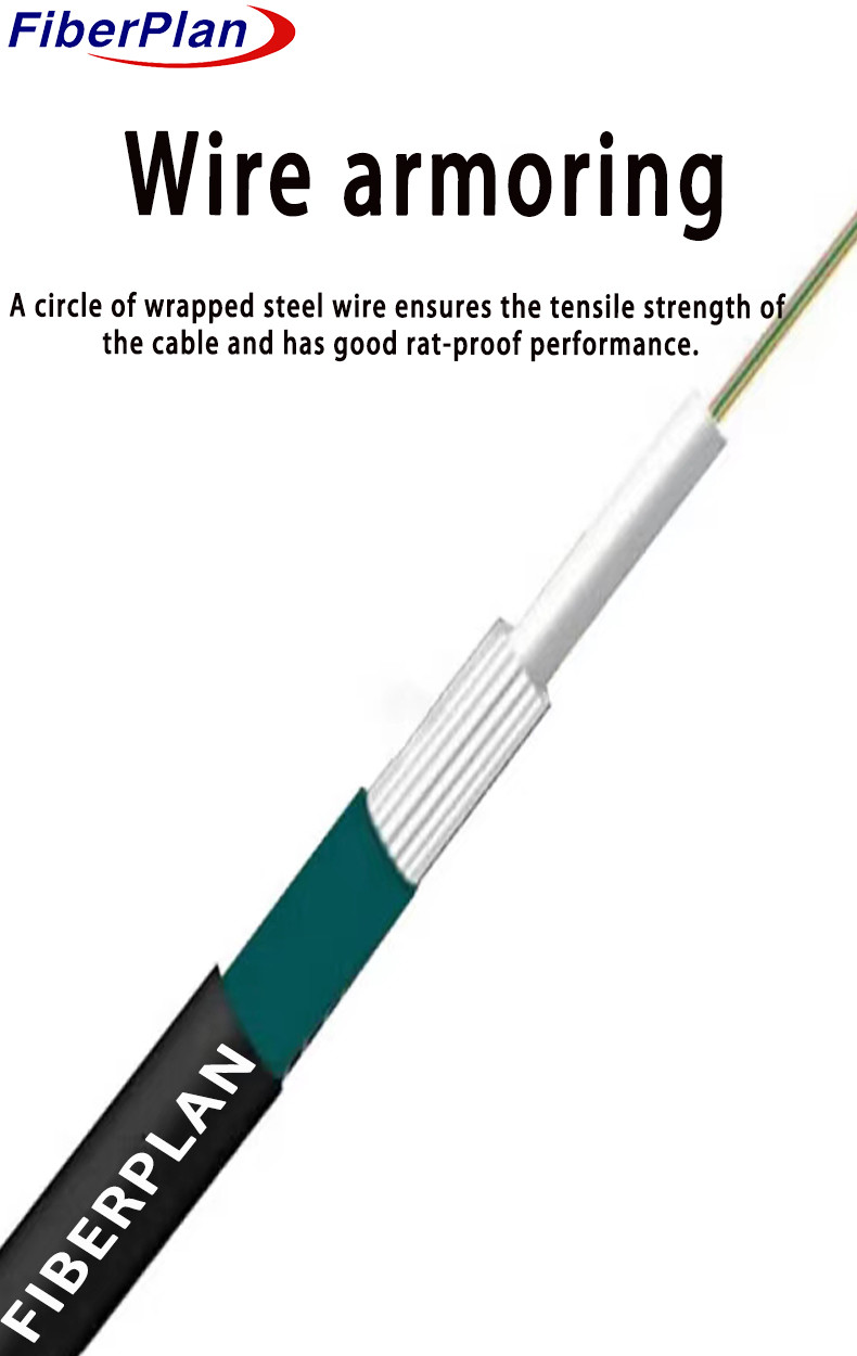 Polyethylene Jacket GYXTS Outdoor Armored Crush Resistant Fiber Optic Cable