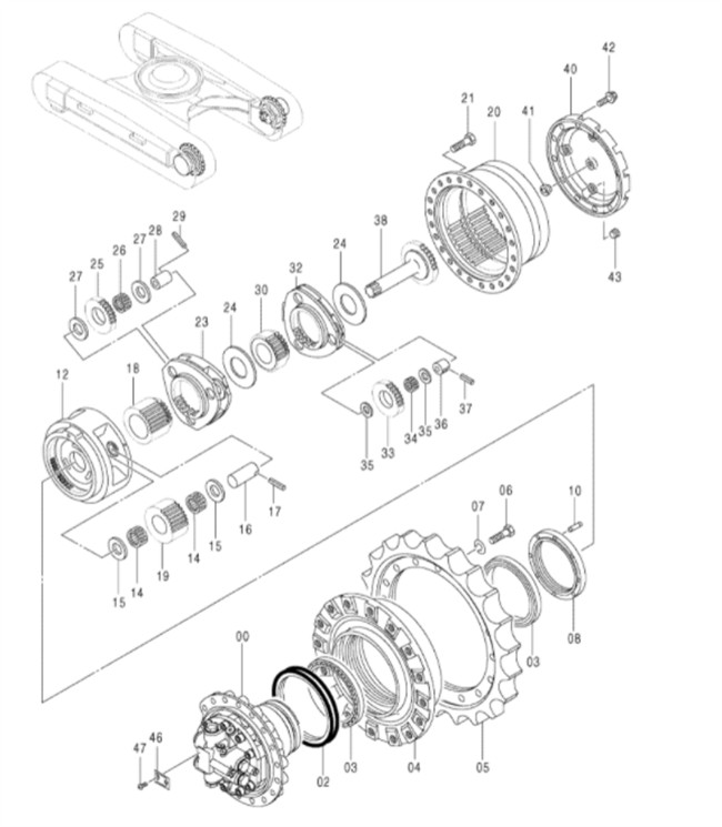 9195447 Excavator Gear Parts , ZX200 Hitachi Final Drive 9170996
