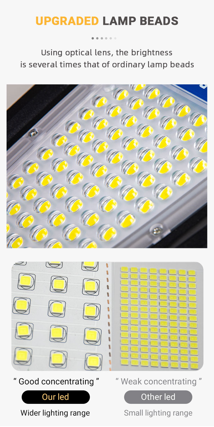 Aluminum IP65 Solar Led Street Light All In One IP66 SMD Outdoor Lamp 300W 400W 500W