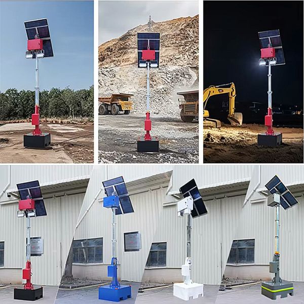 Portable Solar Light Tower Construction Light Tower Running Time 19.2 Hours LED Mobile Light Tower