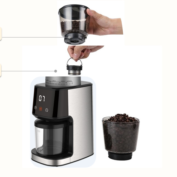 Commercial Espresso Custom Coffee Grinder EU Plug 31 Grinding Settings Coarseness Adjustment