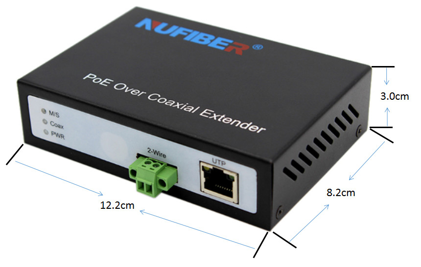 2 Wire IP Ethernet Over Coaxial Extender 0 - 300M With POE Function
