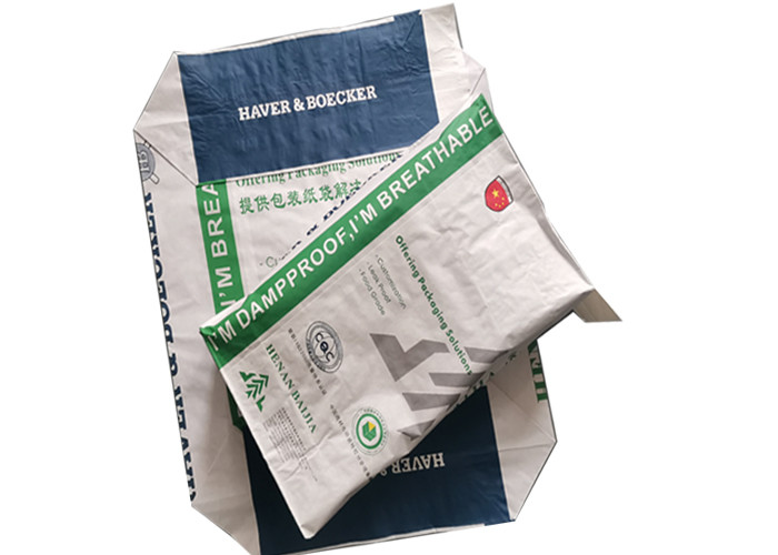 Block Bottom Industrial Paper Bags Moisture Proof Delicate Bright Colored Printing