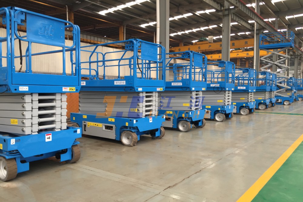 Aerial Work Automotive Electric Scissor Lift Tables Construction Application