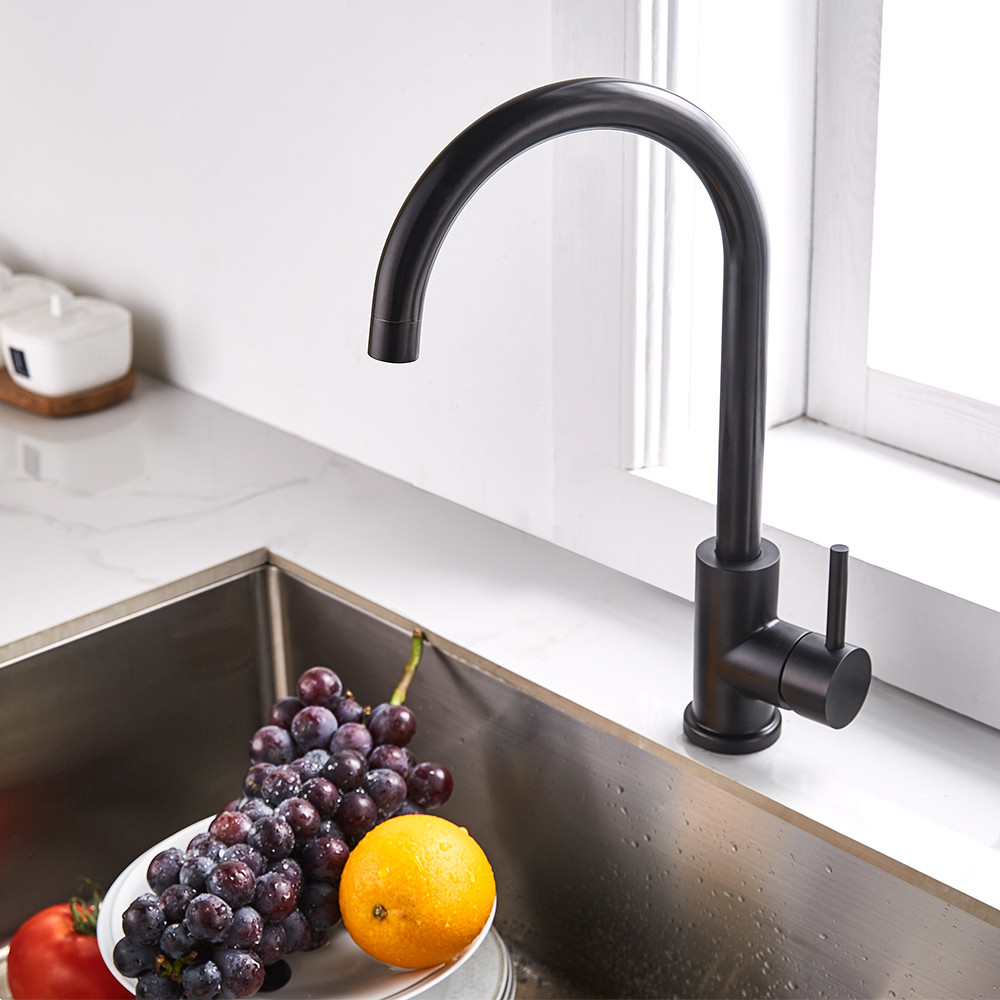 Tap Nano Black Swivel Spout Mat BlackKitchen Faucet Solid Steel 304/316 Material