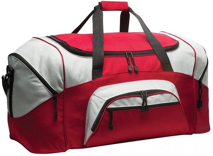 600D Polyester Personalized Sports Duffle Bags Blue Color H32.4cm X W69.2cm X D34.3cm