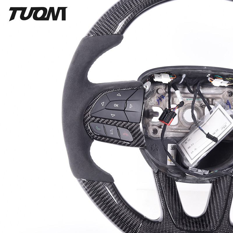Matte Charger Dodge Carbon Fiber Steering Wheel Carbon Fiber