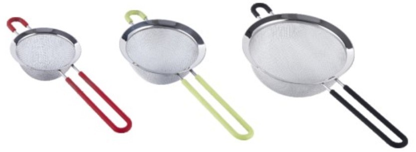 Kitchen uses conical premium stainless steel fine mesh food sieve strainer with handle
