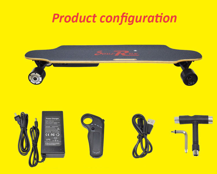 Slim Cool Electric Skateboards 8 PLY Maple Deck 90*51 PU Wheel Hard Wearing