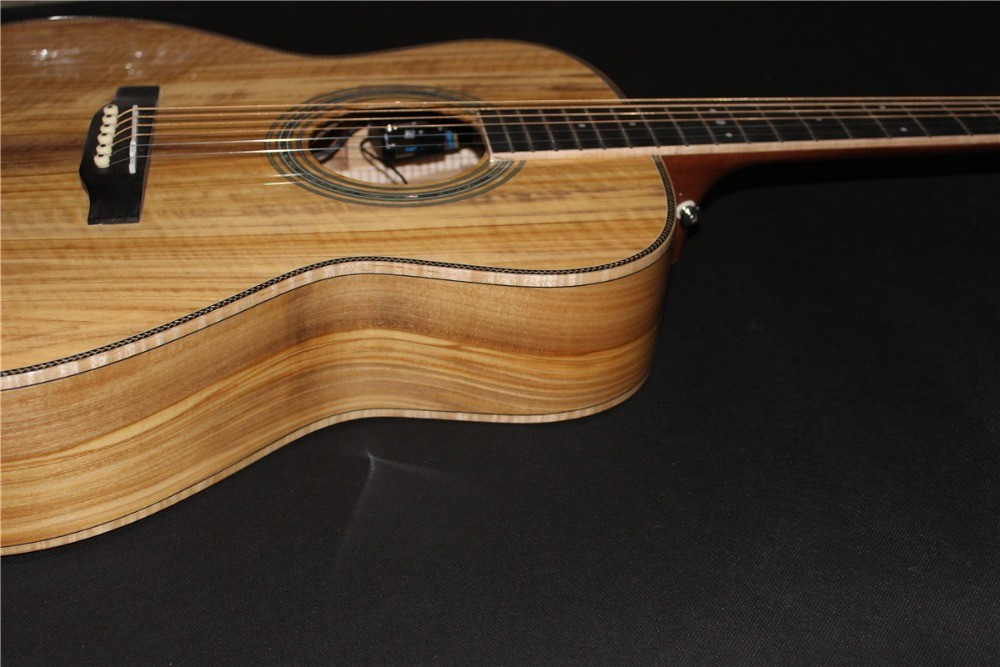 AAAA all Solid imported olive wood OM body custom guitar acoustic electric guitar