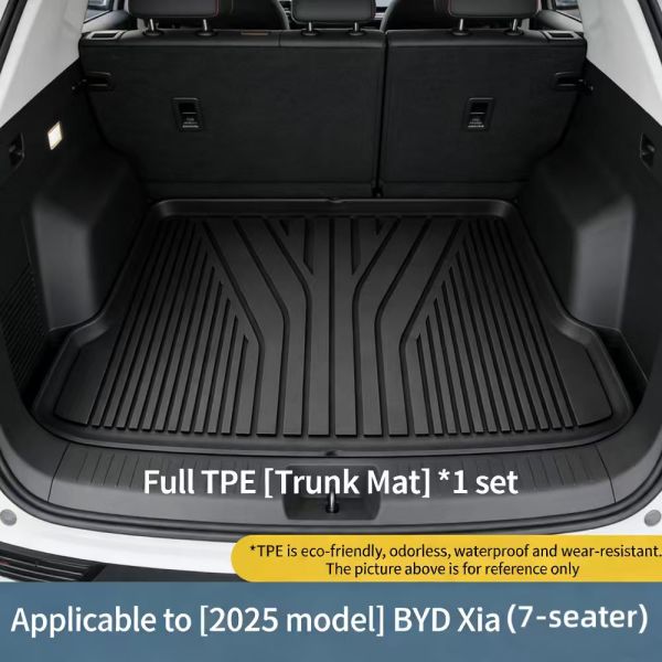 MPV Accessories for BYD Xia M9 High Quality TPE Rear Trunk Mat Anti-Slip Rubber Cargo Liner Interior Kits for New Energy