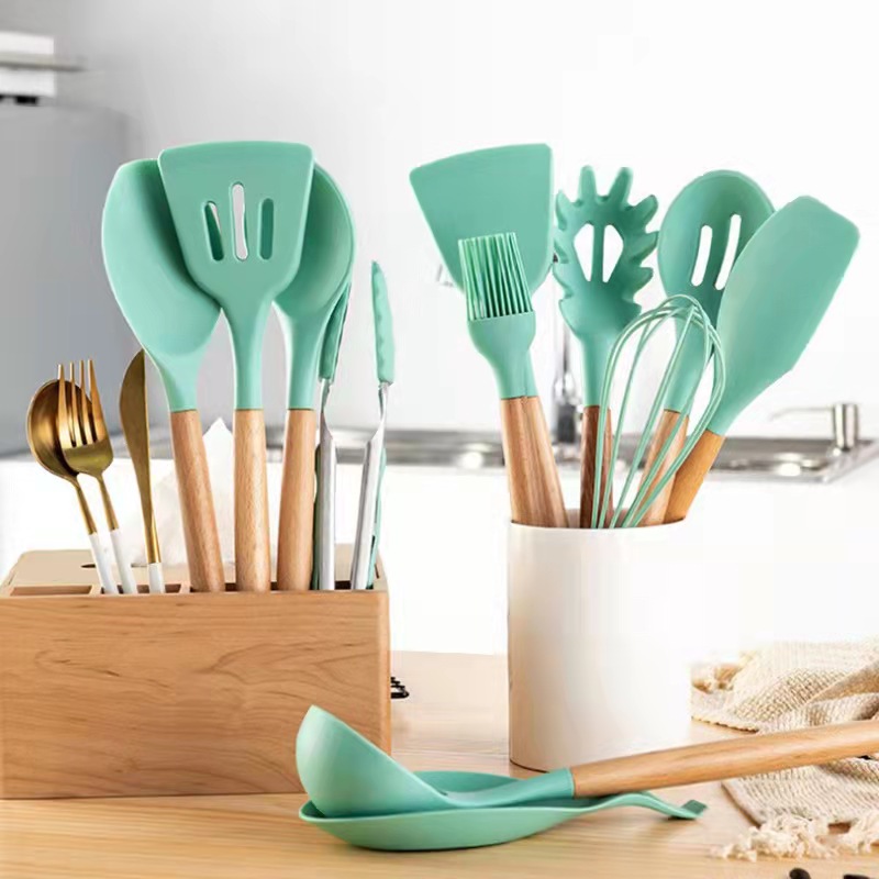 Heat Resistant Silicone Spatula Kitchenaid Utensils Eco Friendly 10 Pieces