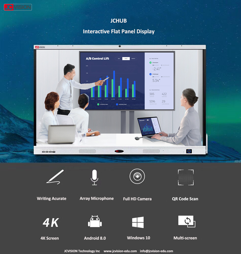 Electronic Smart Interactive Whiteboard For Classroom 55" Smart Touch Screen