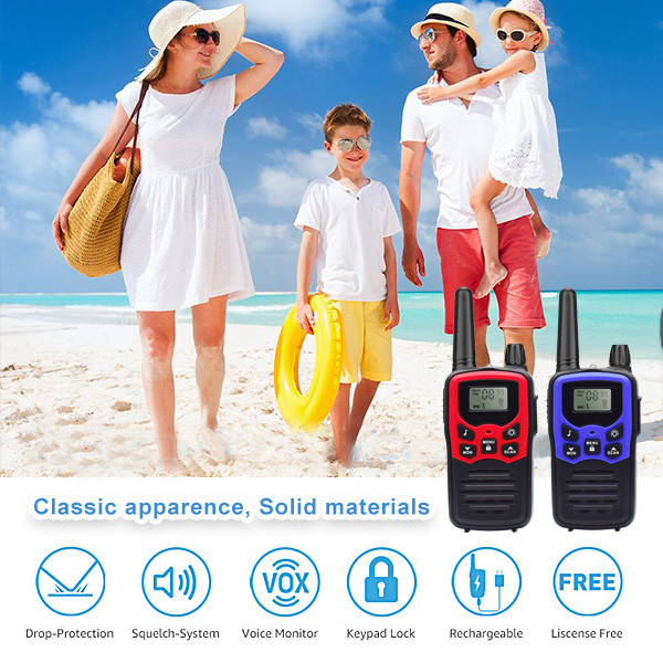 Multi Channel 462 MHZ Two Way Radios Walkie Talkie 5 Km Rechargeable