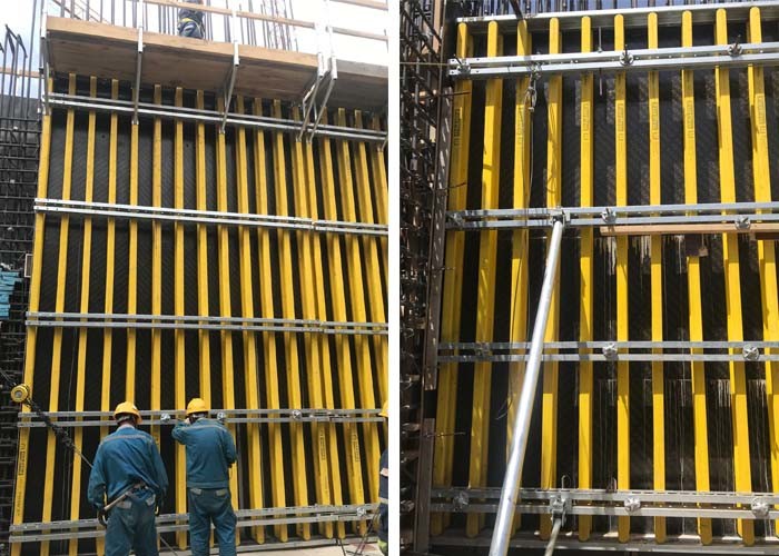 H20 Timber Beam Wall Formwork System Safety Protection With Scaffold Bracket