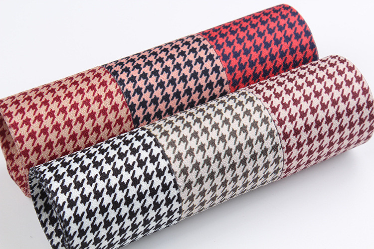 40mm Double Face Polyester Hound Stooth Ribbon for Ribbon Bow Making and Garment Decoration