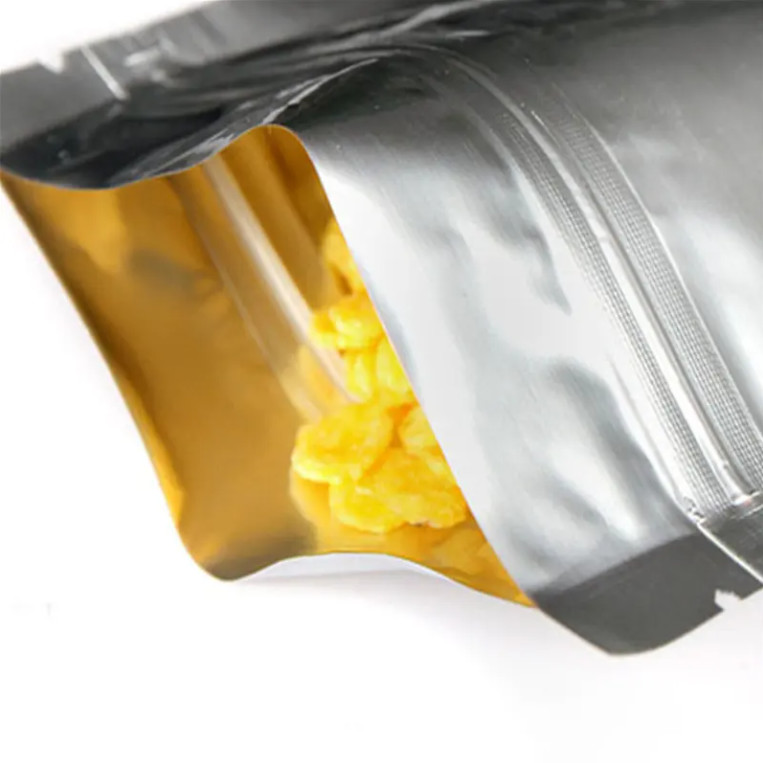 Hotsale Food Grade Resealable Plastic Sealing Zipper Silver Pouch Mylar Zip Lock Packaging Print Custom Aluminum Bag