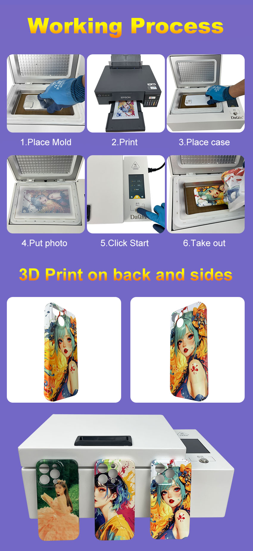 New Mini 3D Sublimation Vacuum Heat Press Machine For Printing Custom Design Phone Case