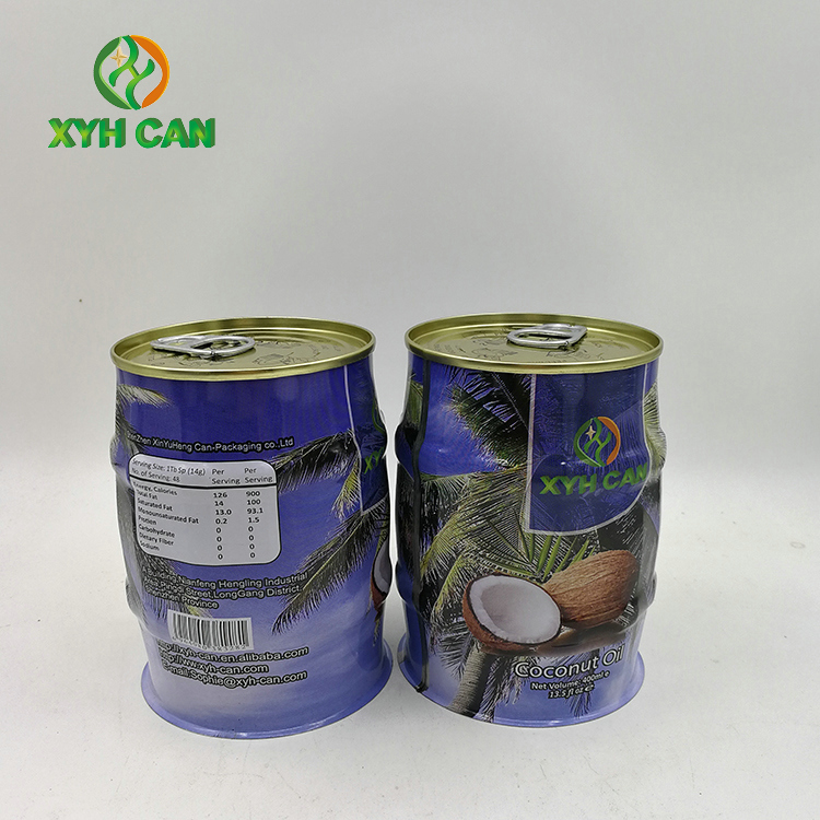 Commercial Empty Coconut Oil Tin Can Round Tin Containers CMYK 4C Printing