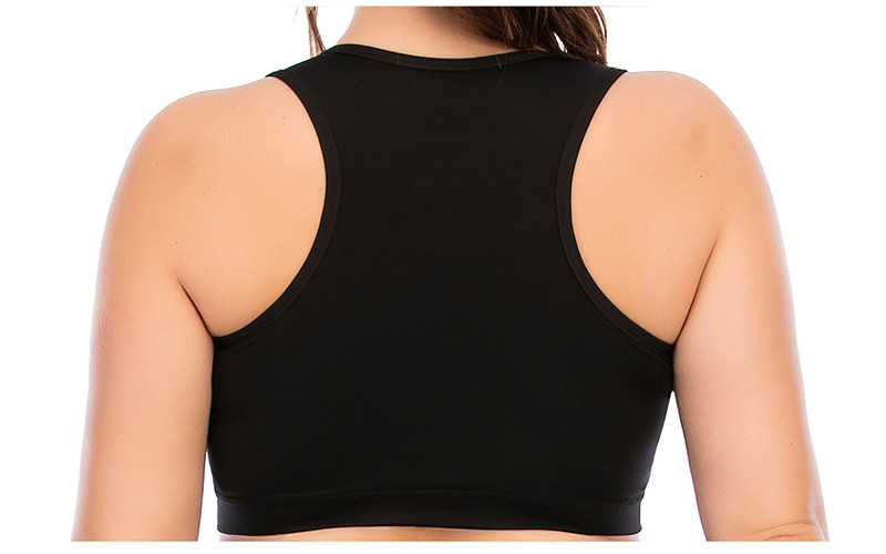 Printing Front Zip Gym Plus Size Two Piece Workout Sets Sleeveless Nylon Spandex