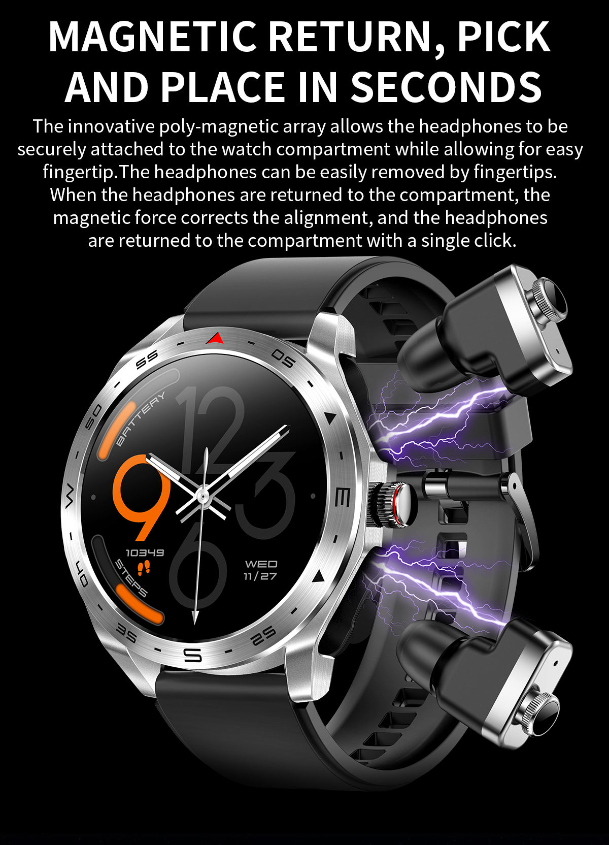 Long Battery Life TWS Support Smartwatch With Music Bracelet Syncs