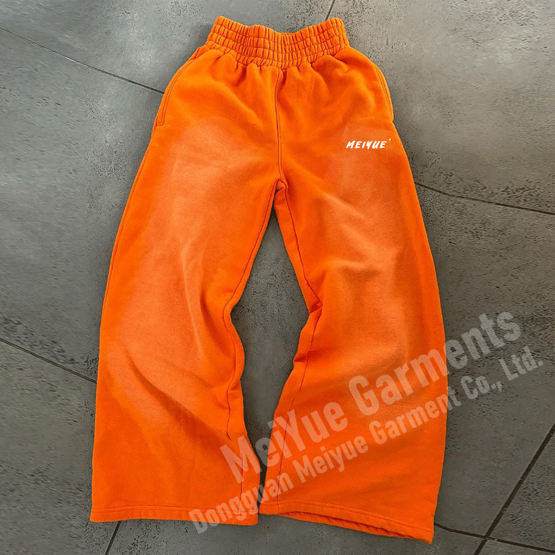Custom Mens Joggers Vintage Wide Leg Flared Baggy Stacked Acid Wash Sweatpants Men Casual Sun Faded Sweat Pants Trousers for Men
