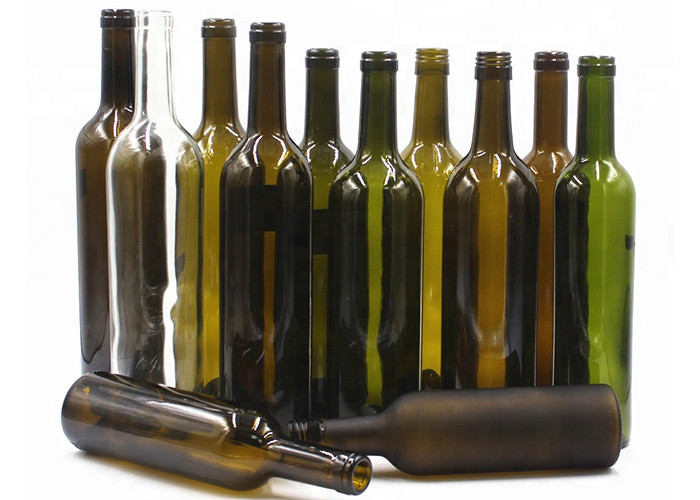 Antique 750ml Screw Top Glass Wine Bottles Round Shape CE Certification