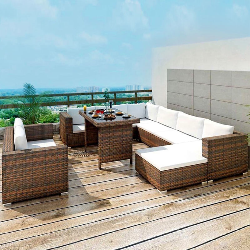 Terrace Rattan Couch Outdoor Unfolded Comfortable Outdoor Sofa