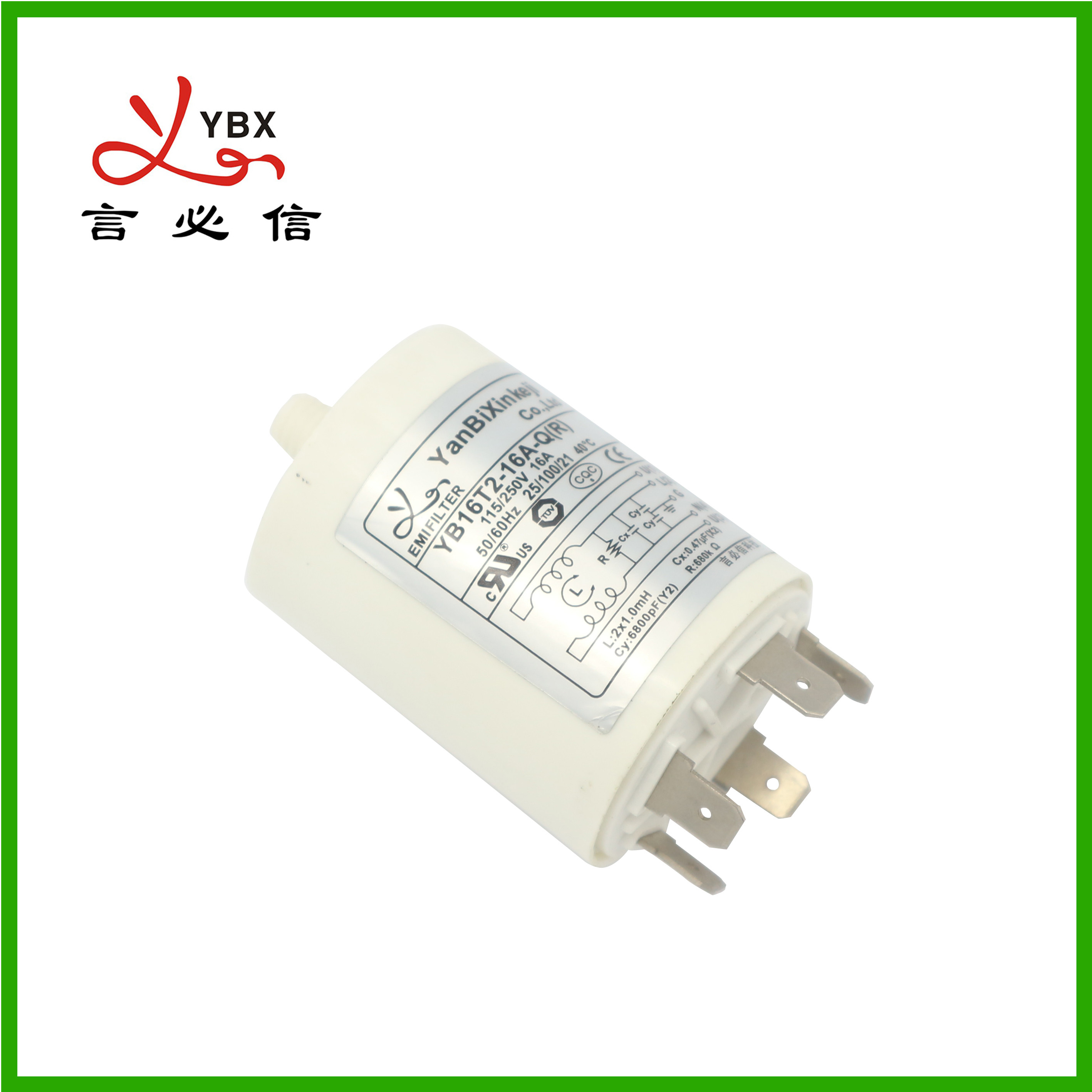 Home Appliances Single Phase Filter 1-16a Current Non Metal Housing