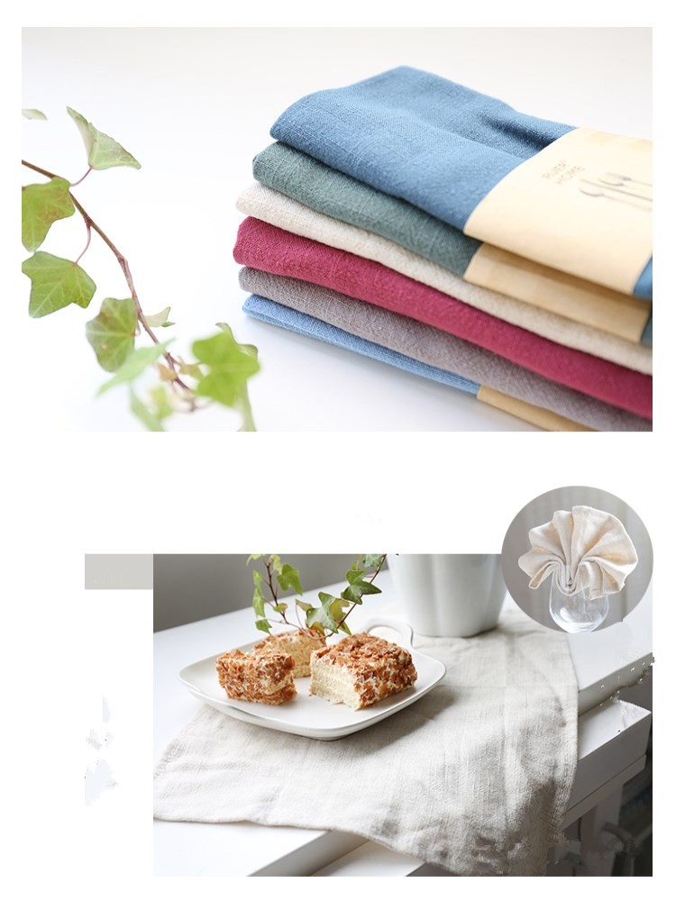 100% Cotton Linen Fabric Tea Towel Quick Dry With Customized Label