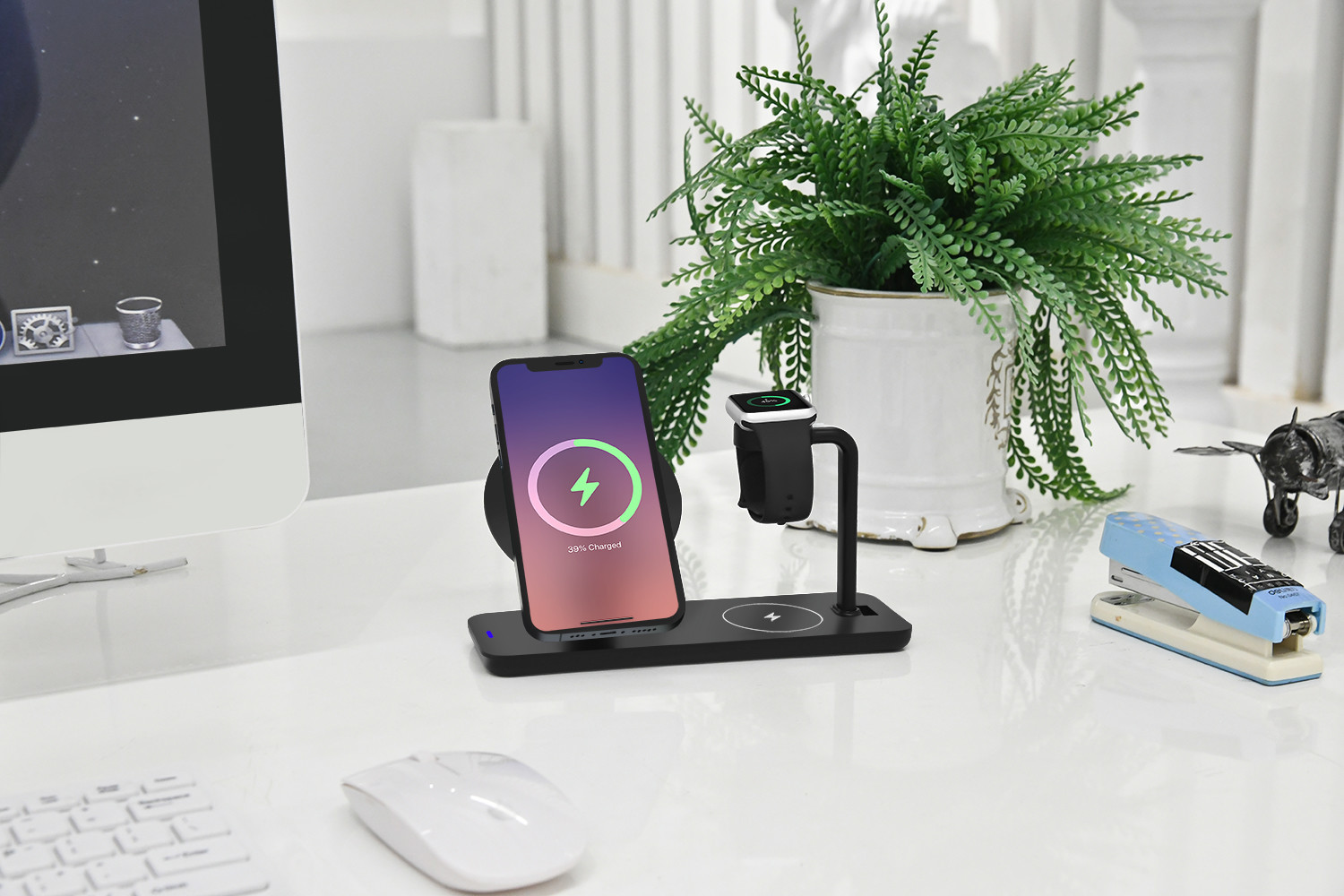 Qi 3 In 1 Magnetic Wireless Charger Pad 15W 9V 1.67A For IPhone 13 Pro Max