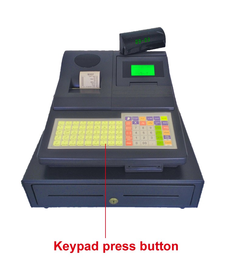 POS Terminal with 58mm Printer 128mm * 64mm Display and 3 Bills 5 Coins Cash Drawer