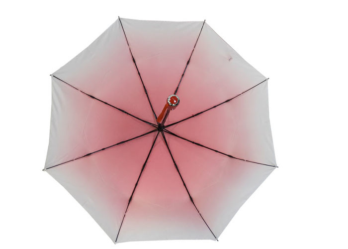 Windproof Folding Travel Umbrella , UV Protection Travel Umbrella Color Changing