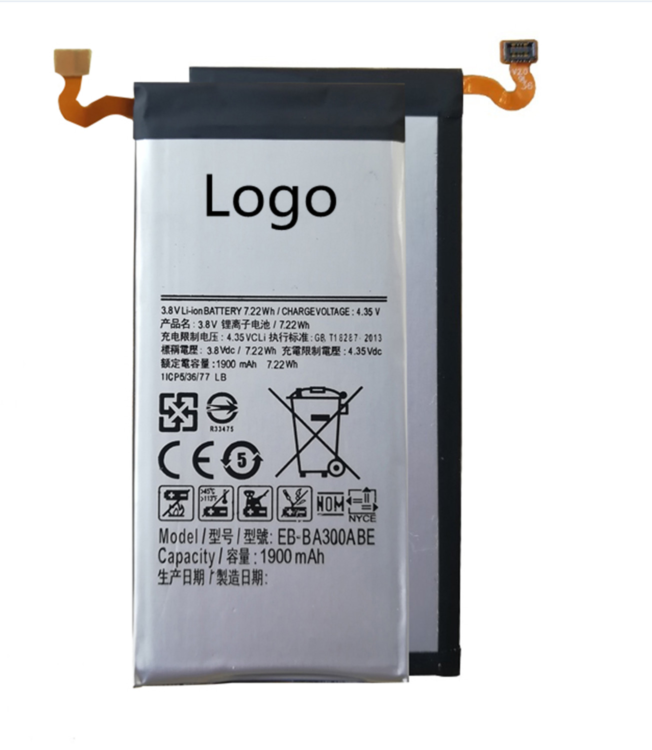 Battery For Samsung Galaxy A3 2015 1900mAh EB-BA300ABE No Logo Battery