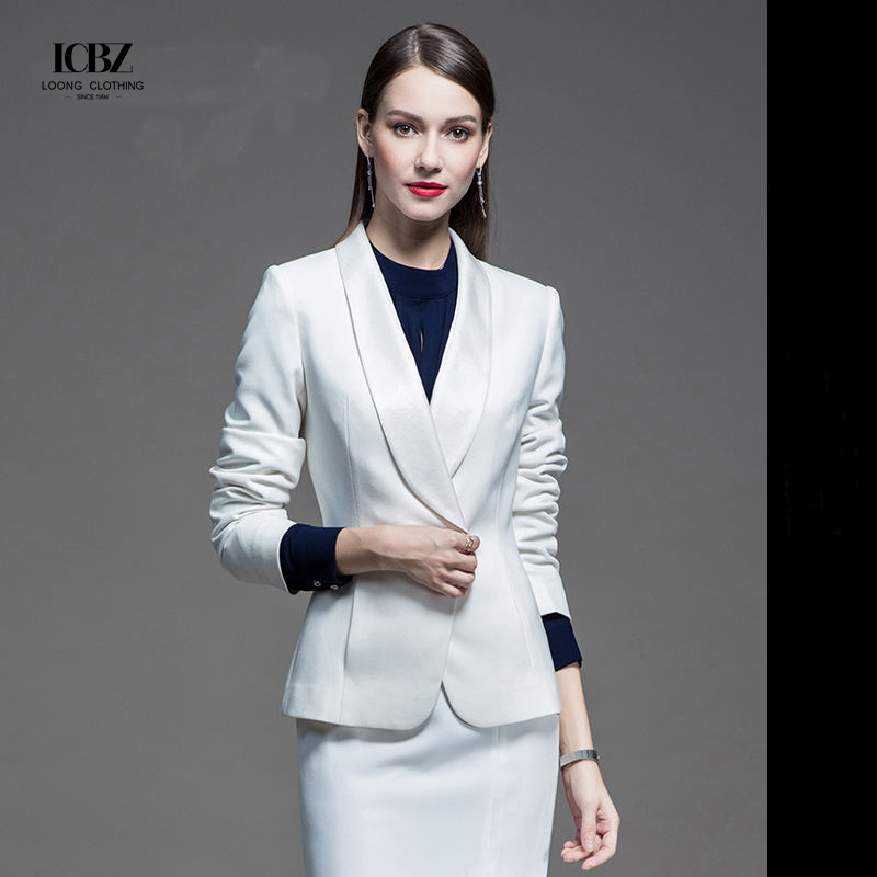 Hand Embroidery Womens Business Suits for 2021 Work Formal Occasions Single Breasted