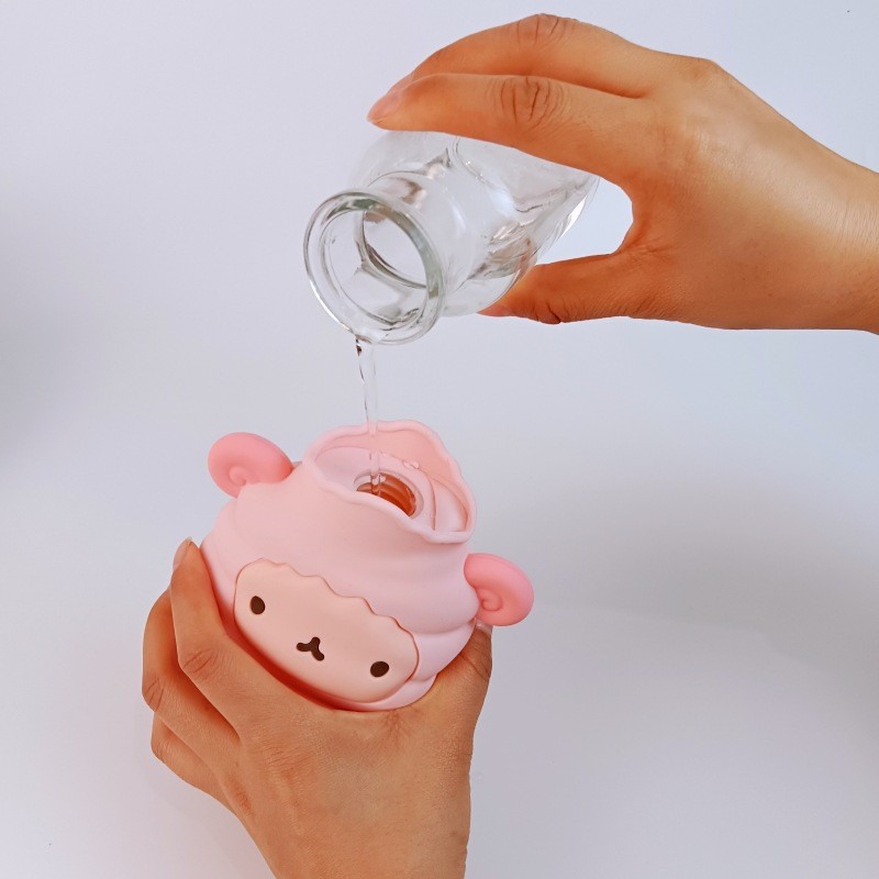 Cartoon Hot Water Bag Bottle With Screw Cap Shoulder Hand Feet Warmer Hot Compress And Cold Therapy For Women Kids Gifts