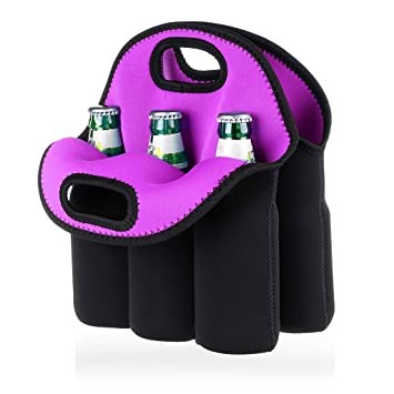 Carrier Neoprene Insulated Bottle Cooler Bag 6 Pack Bottle Can With Drink Holder