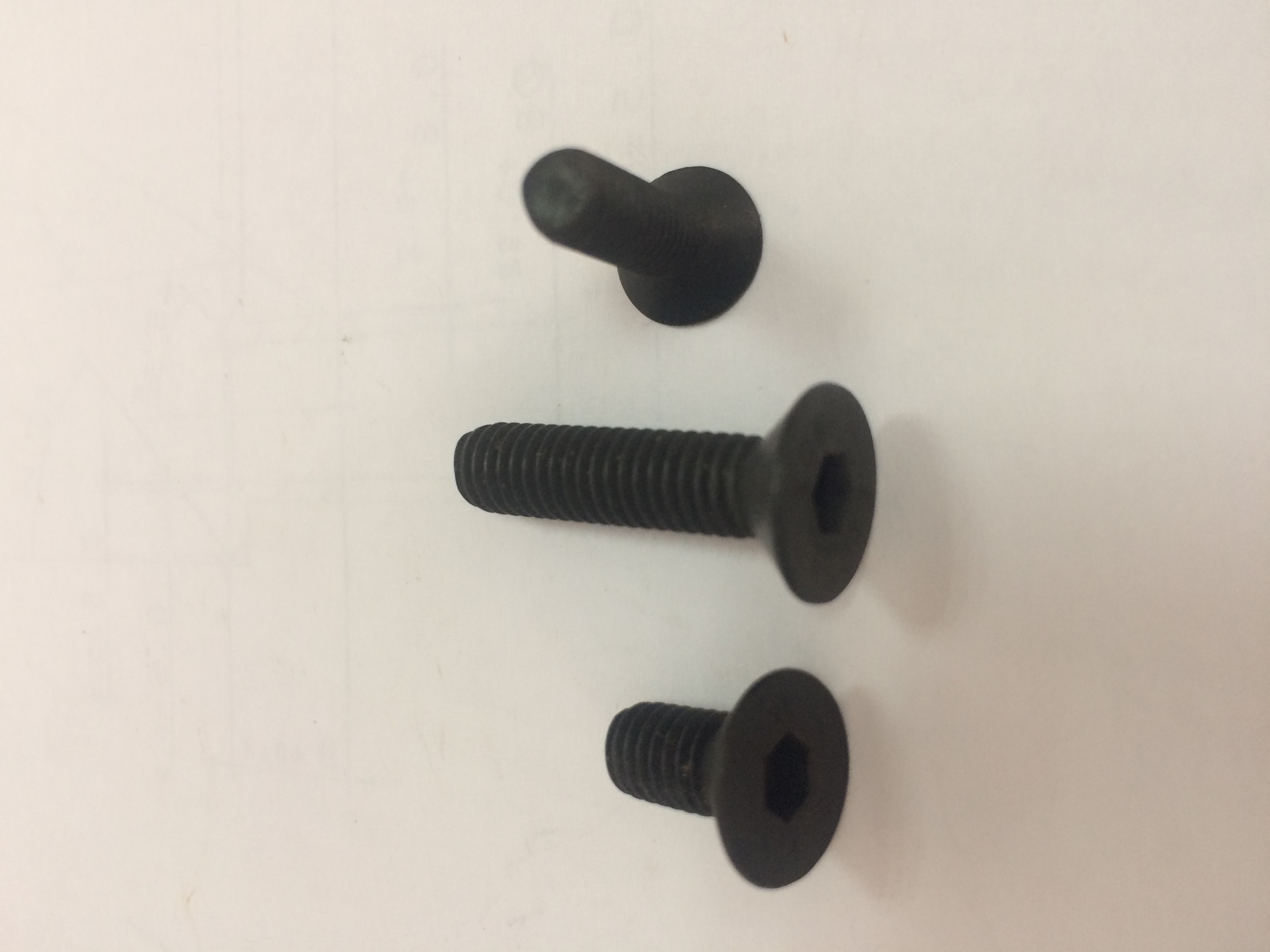 Black Oxide Metric Alloy Steel Hex Drive Flat Head Screws Countersunk Machine Screws